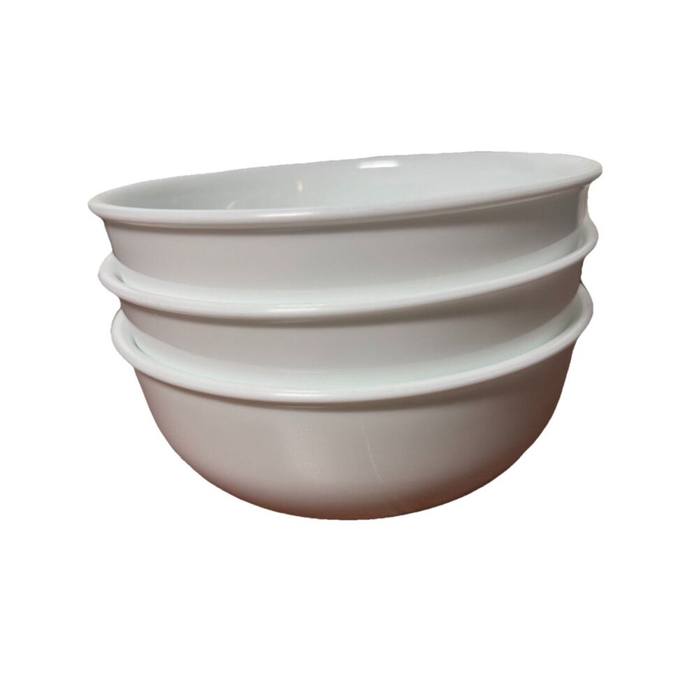 Corelle Winter Frost White Set 3 Dessert Bowls 5.5" Vitrelle USA